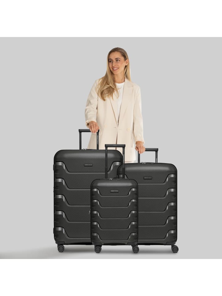 Smartbox Edition 01 4 Rollen Kofferset 3-teilig mit Dehnfalte in black günstig kaufen onesize