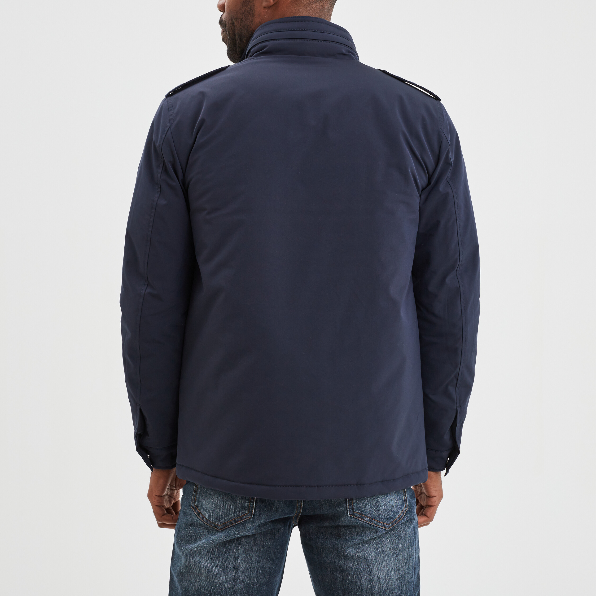 Veste saharienne poches à rabats bleu foncé homme | La Halle