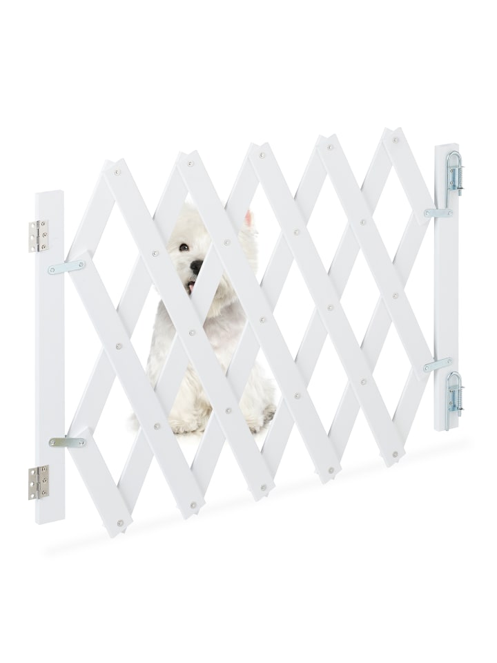 relaxdays Hundeabsperrgitter in Weiß - (B)108,5 x (H)47,5 cm günstig kaufen onesize