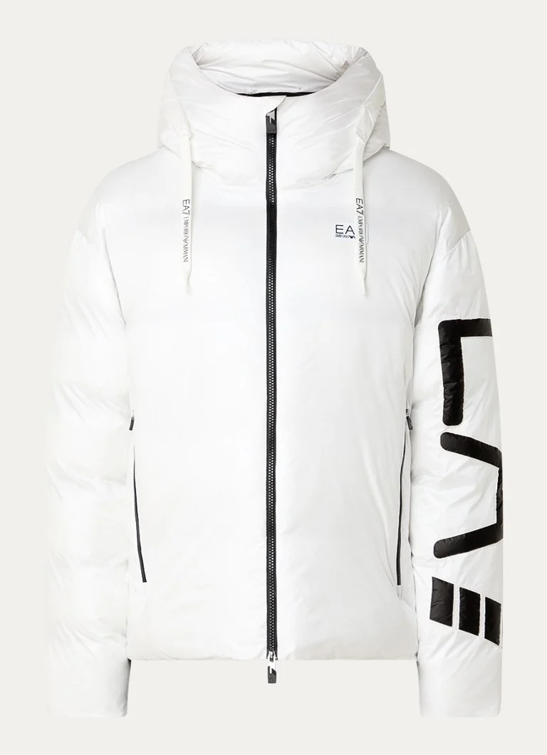Emporio Armani puhasta jakna s printom logotipa i kapuljačom