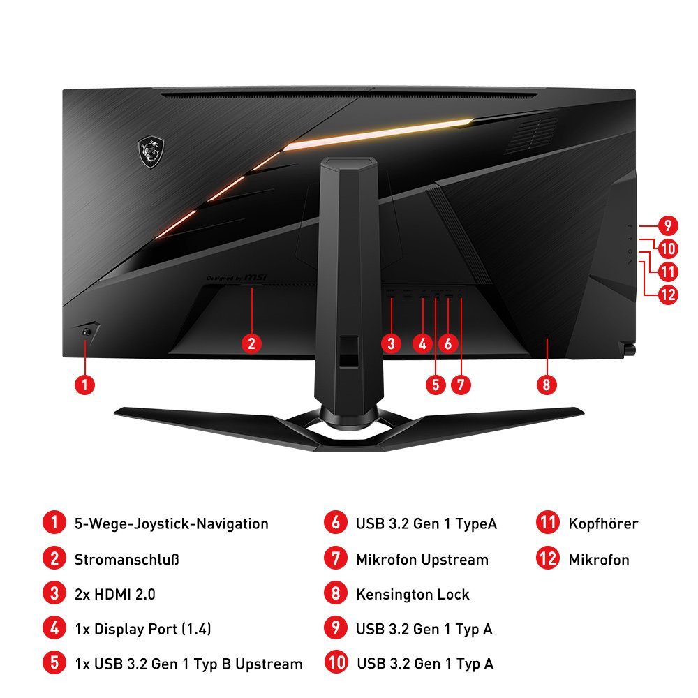 MSI Optix MEG381CQRDE Plus Curved-Gaming-LED-Monitor (95,25 cm/37,5 