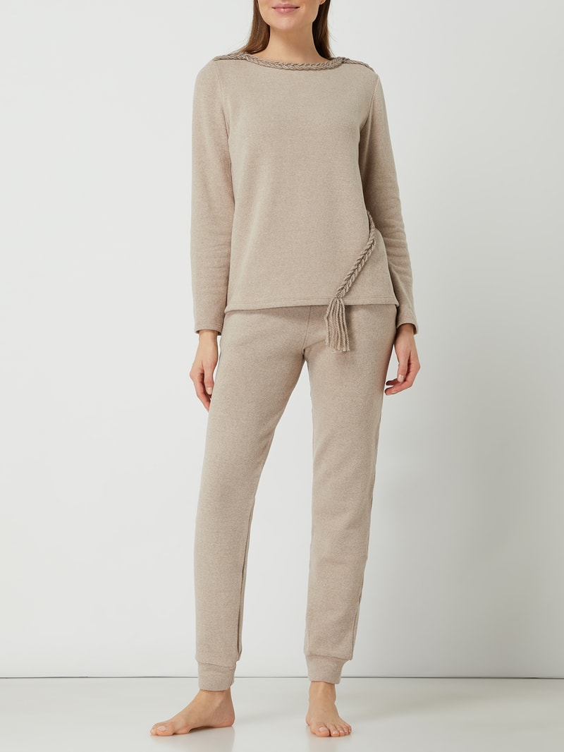 Sweathose mit Stretch-Anteil in beige meliert