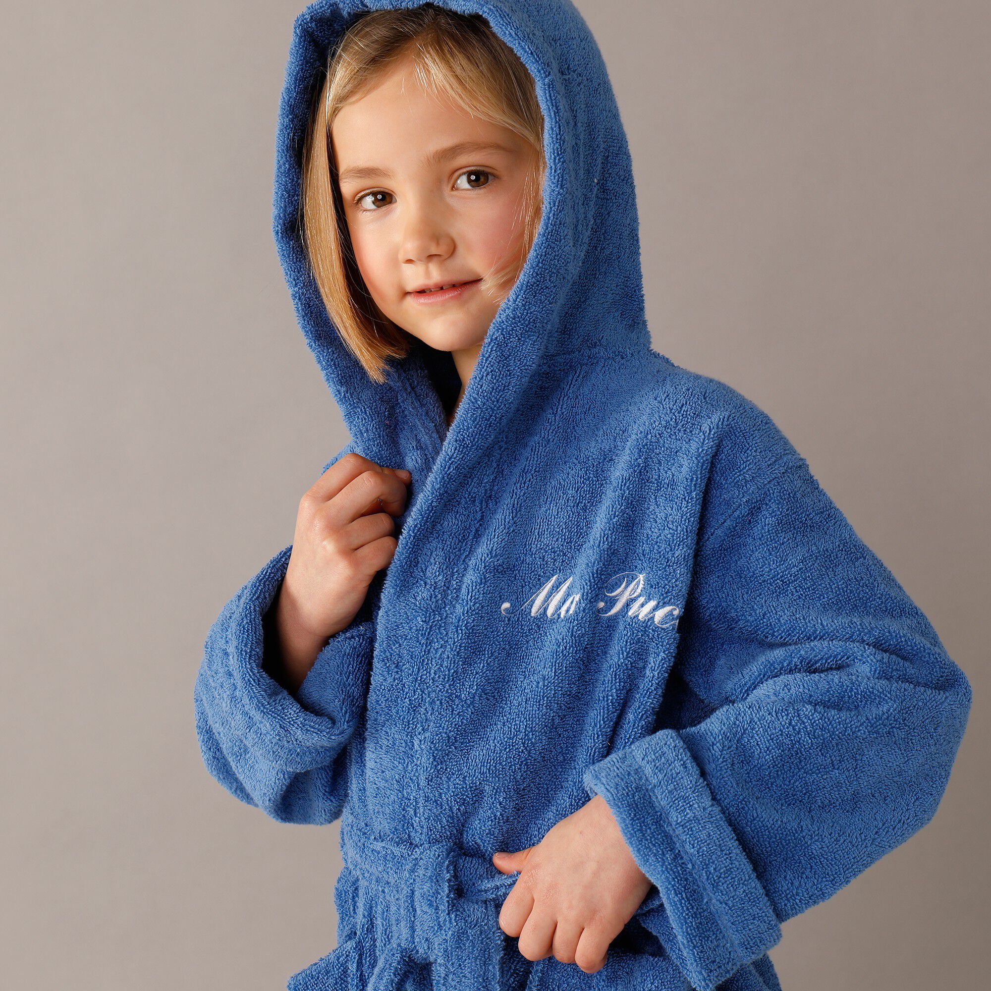 Peignoir enfant éponge à capuche personnalisable