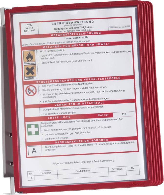 DURABLE Vario Sichttafelsystem 5 Flächen DIN A4 Rot