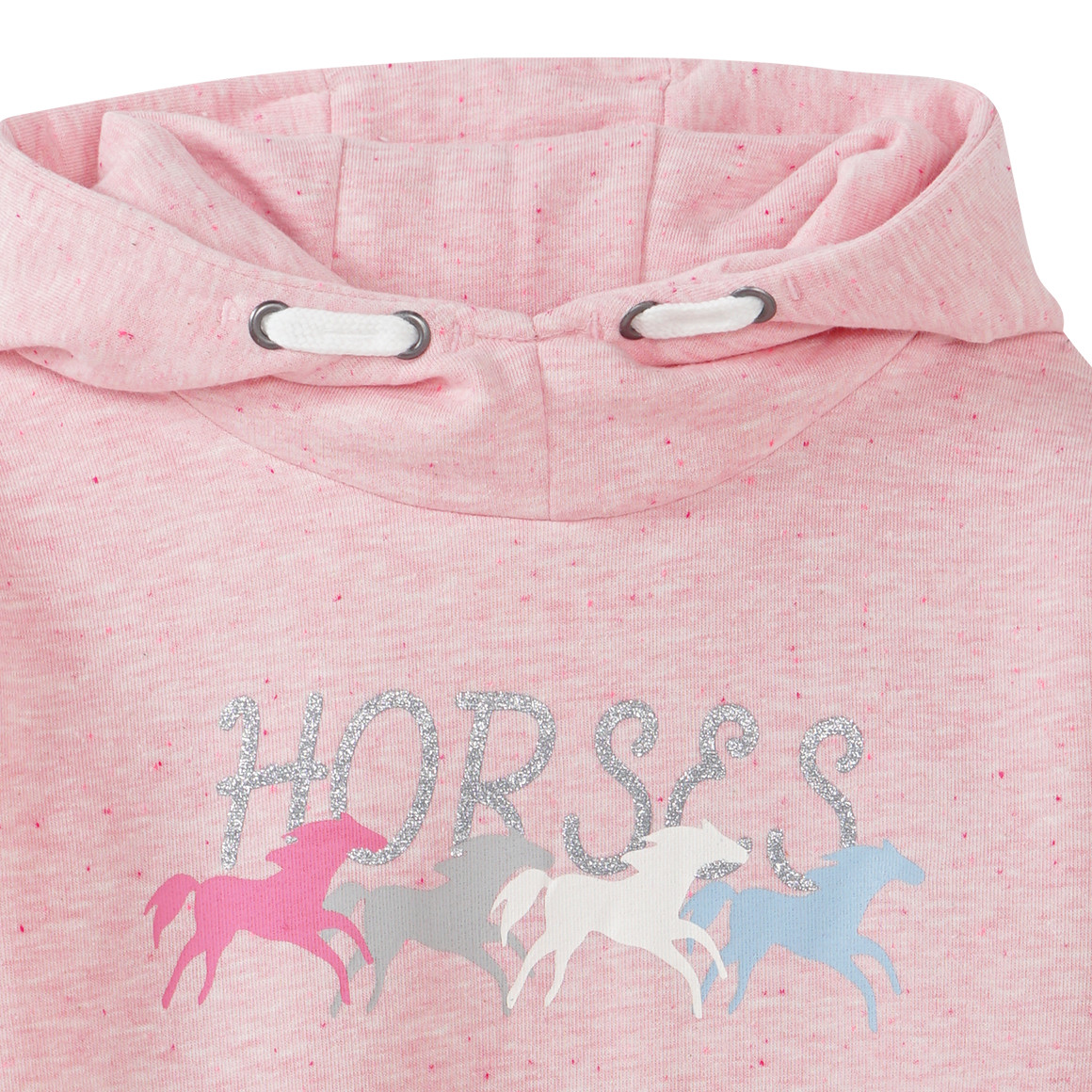 Mädchen Hoodie mit Glitzer-Schriftzug