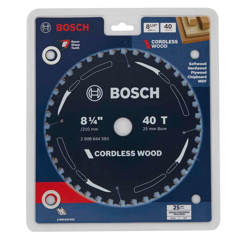 BOSCH 210mm 40T TCT Circular Saw Blade for Wood Cutting - CORDLESS WOOD