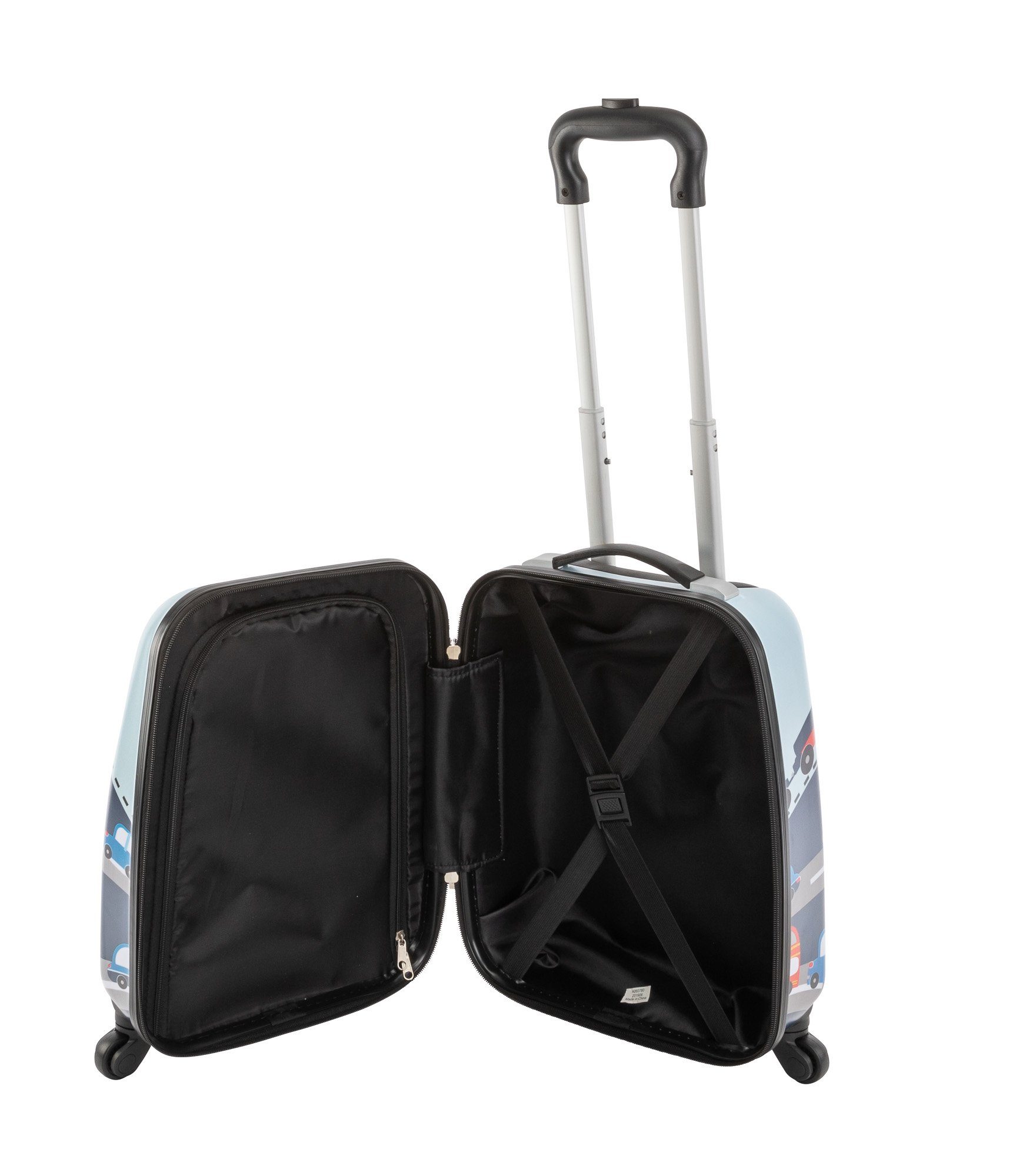 Travelhouse Kinderkoffer Happy Children - Bordkoffer Kabinenkoffer 27L, 4 Rollen, Glänzende Polycarbonat Oberfläche