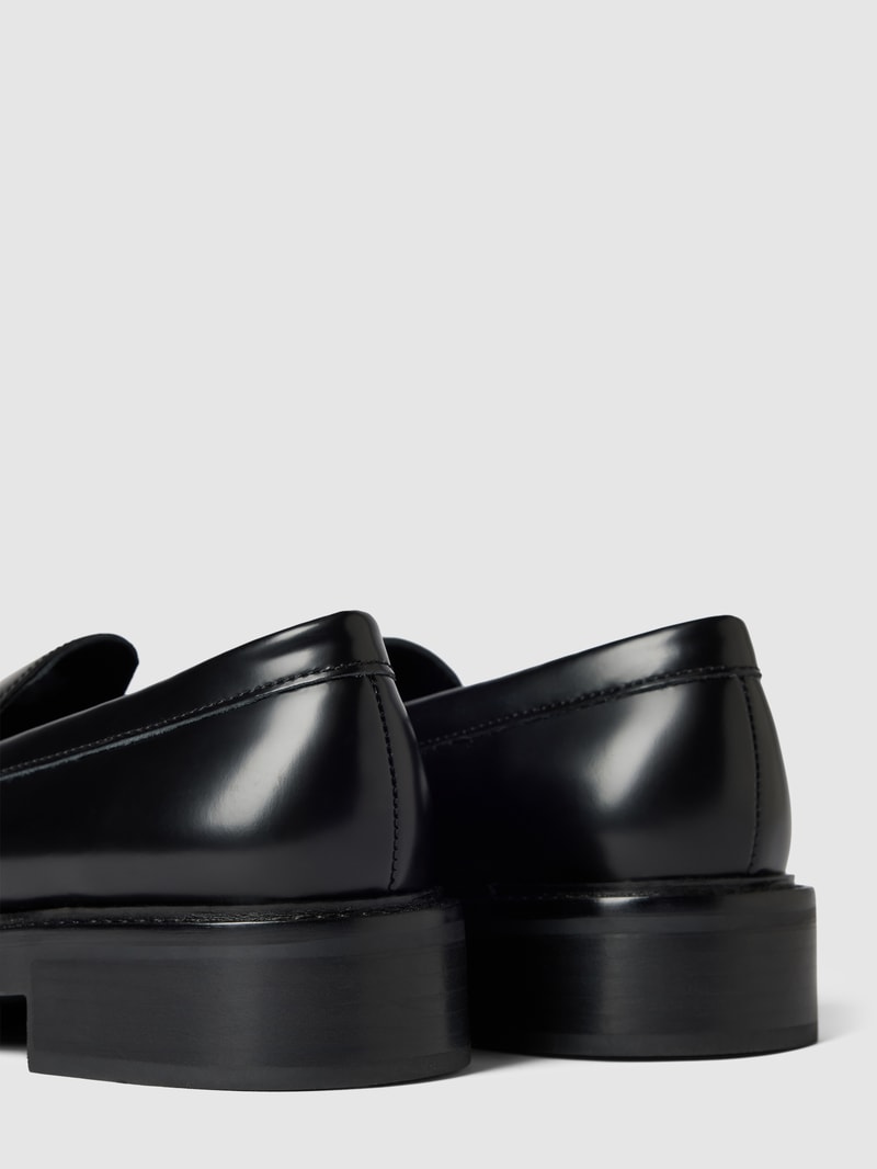 Penny-Loafer aus echtem Leder in schwarz