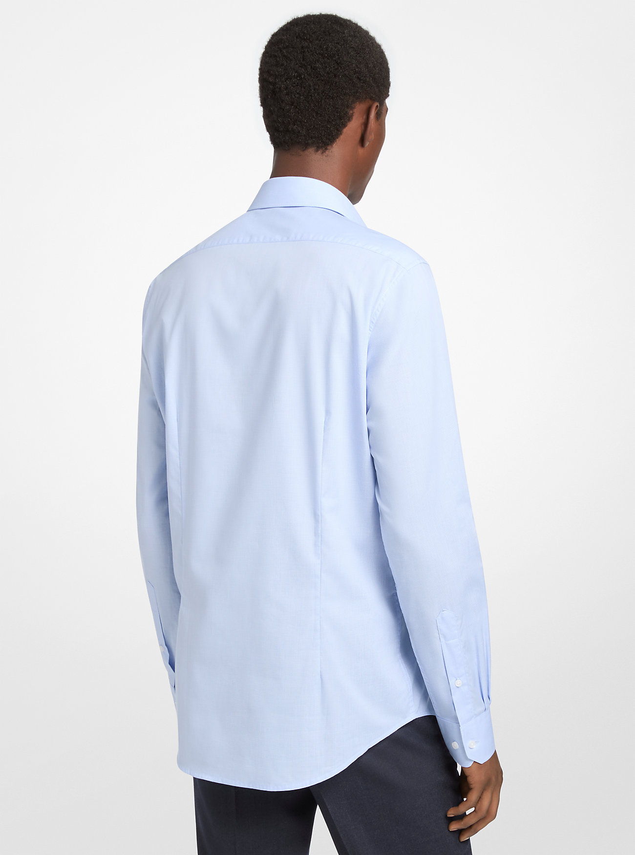 Slim-Fit Stretch Bomullsskjorte - LYS BLÅ