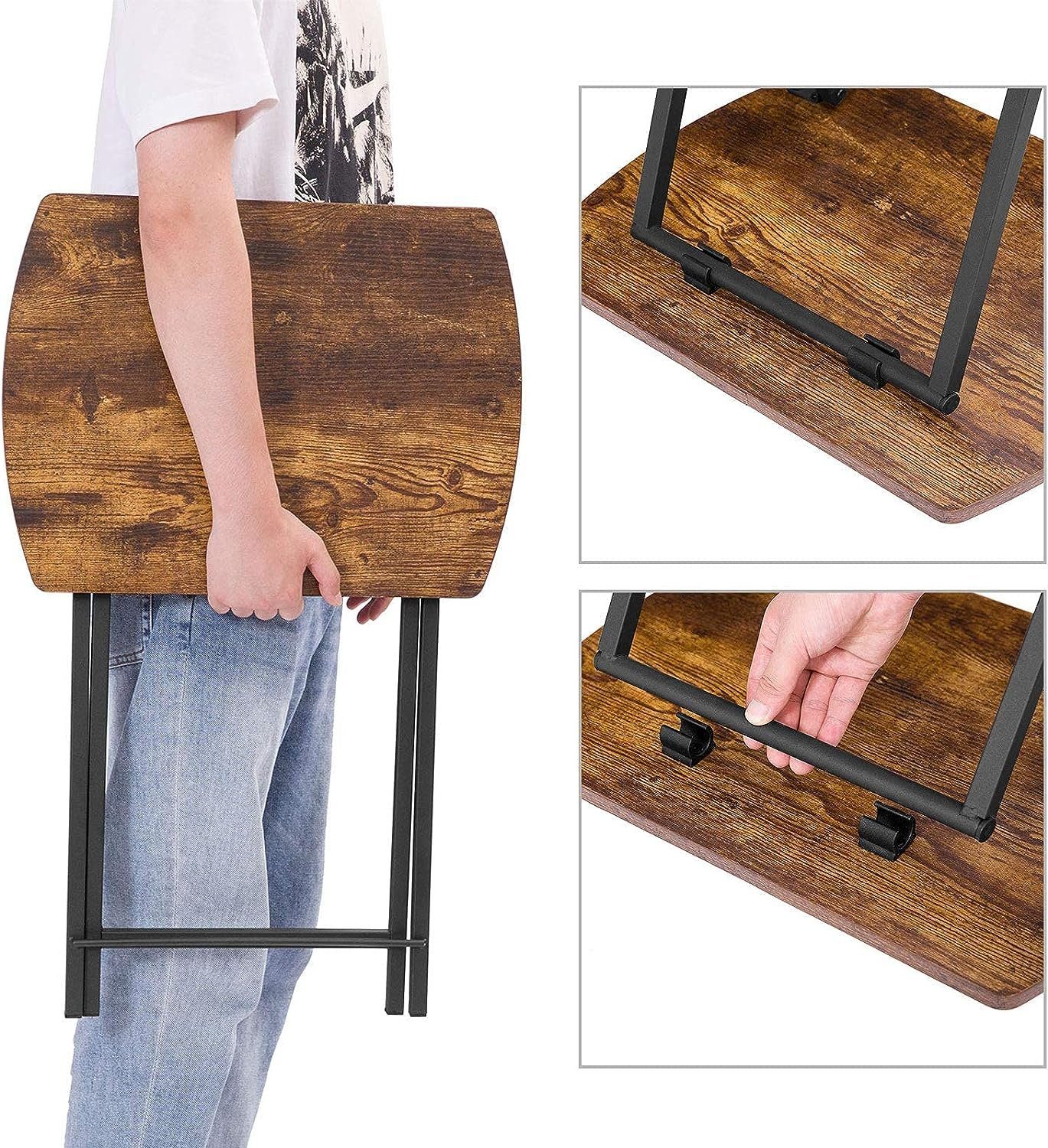 Hoobro Klapptisch Beistelltisch Klappbar, Kleiner Sofatisch, Tablett Tisch