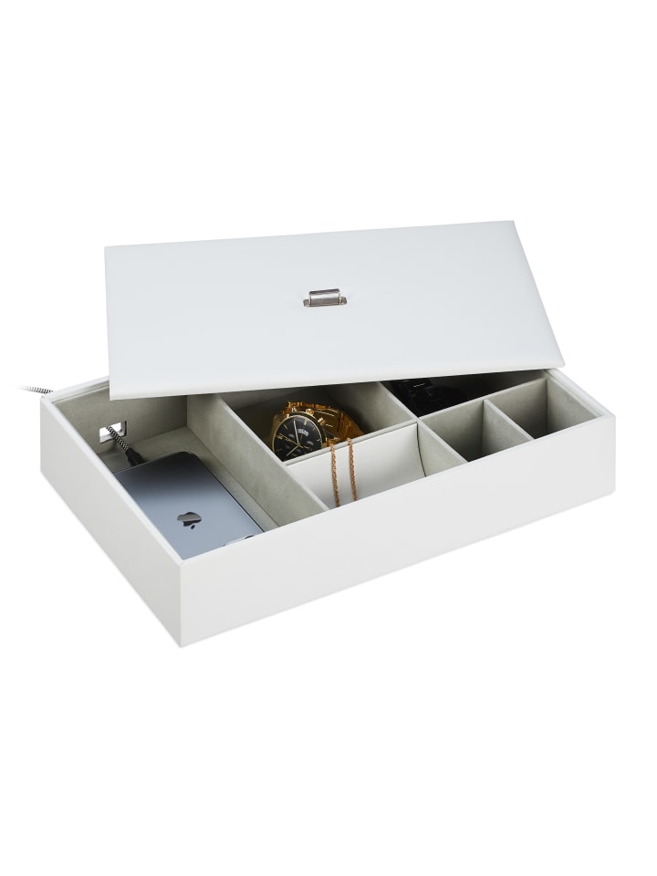 relaxdays Schmuckaufbewahrung in Weiß - (B)32 x (H)7 x (T)22 cm günstig kaufen onesize