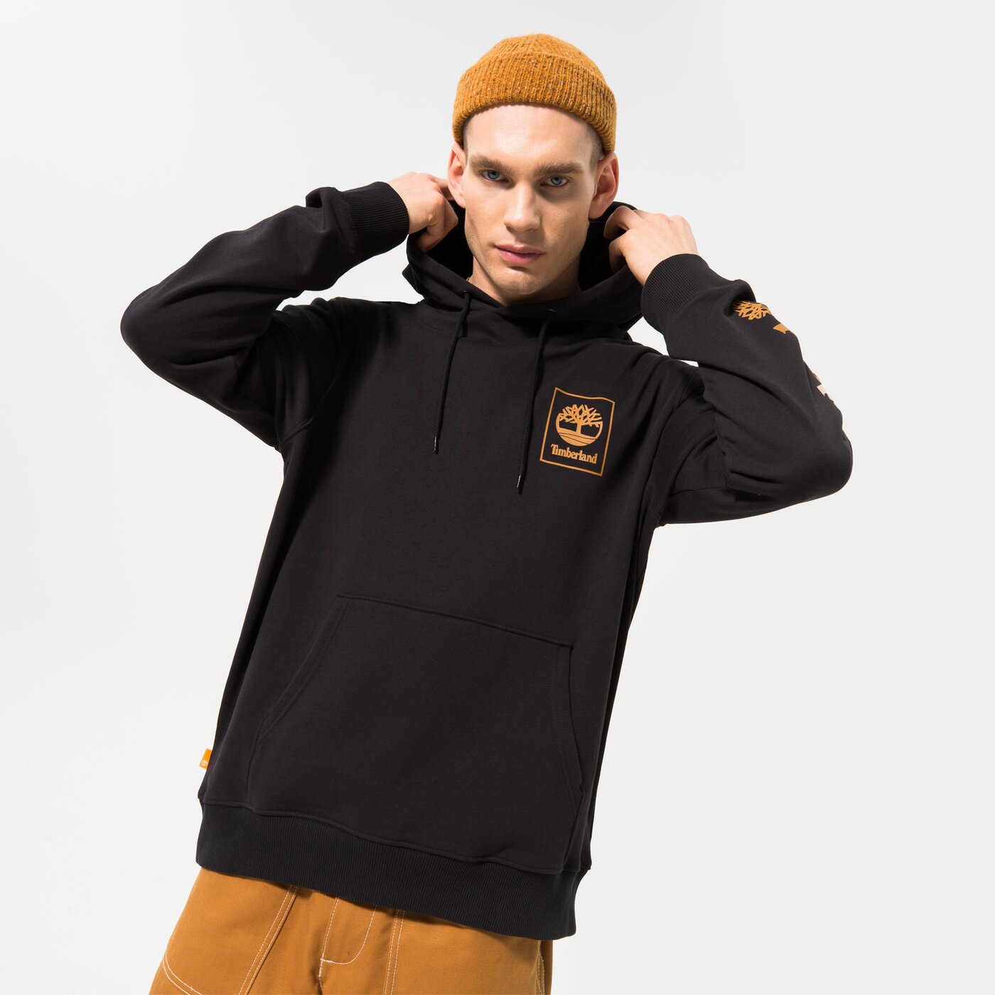 TIMBERLAND HOODIE STACK LOGO BLACK Schwarz