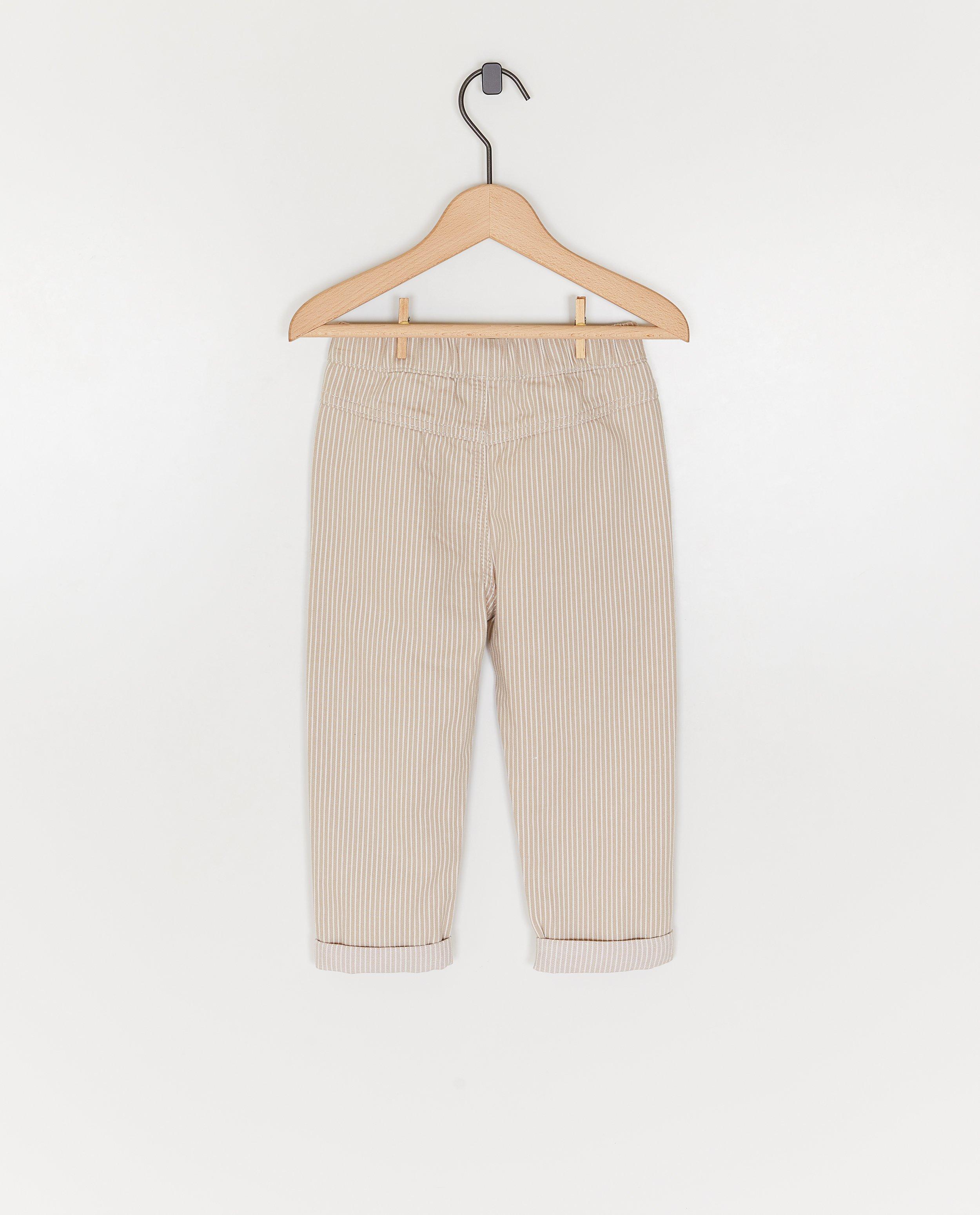 Pantaloni Minymo cu dungi fine maro