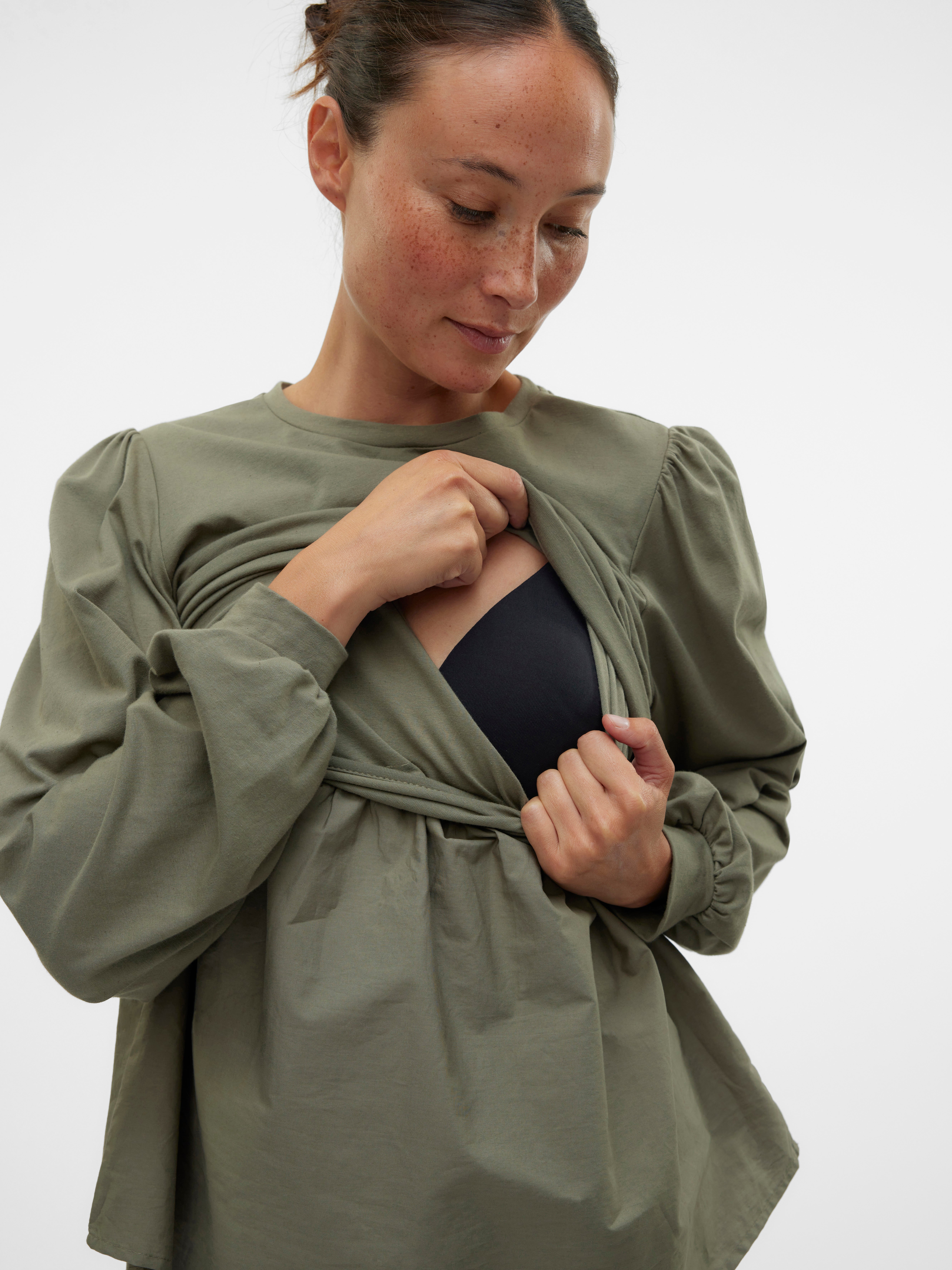 Normal geschnitten Rundhals Top