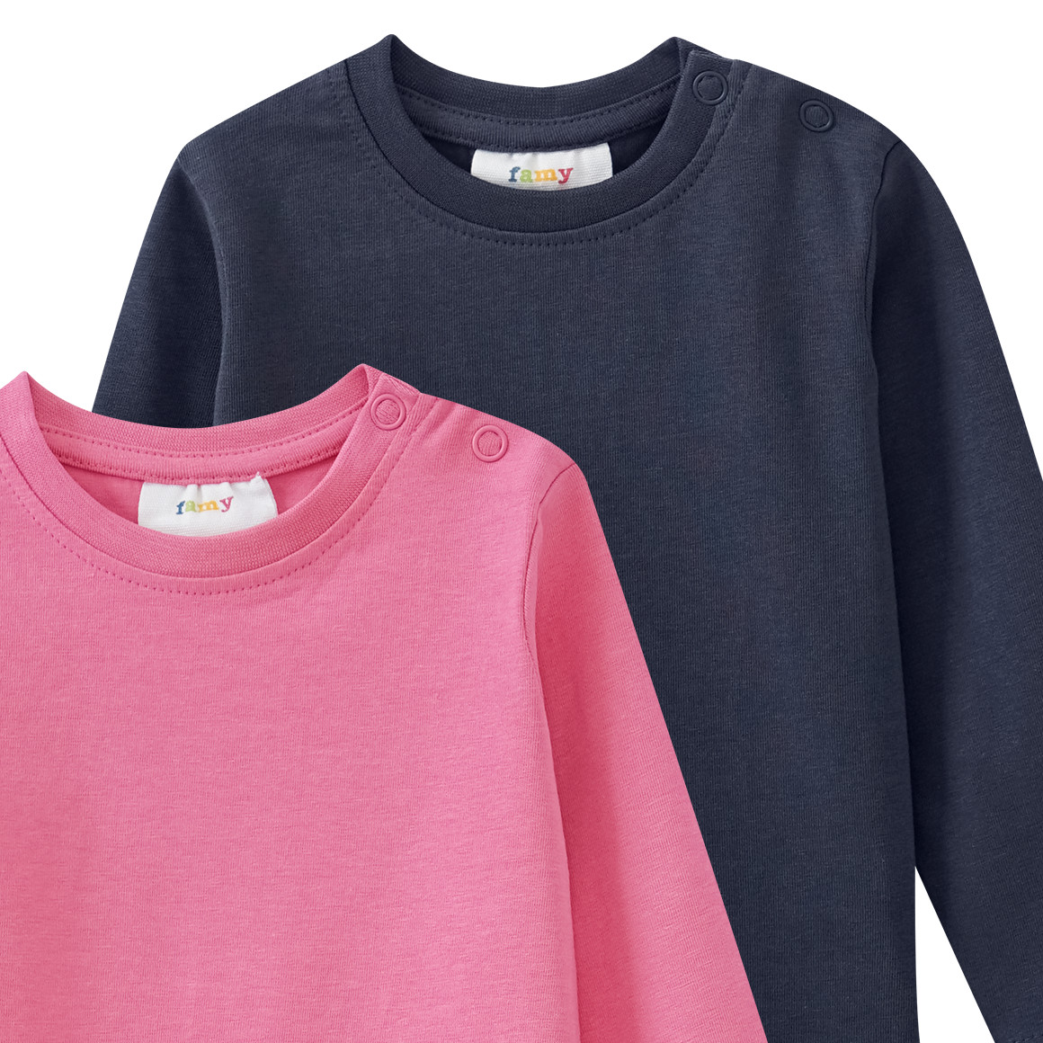 2 Baby Langarmshirts im Basic-Style