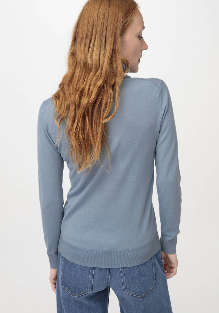 Rollkragenpullover aus reiner Bio-Merinowolle