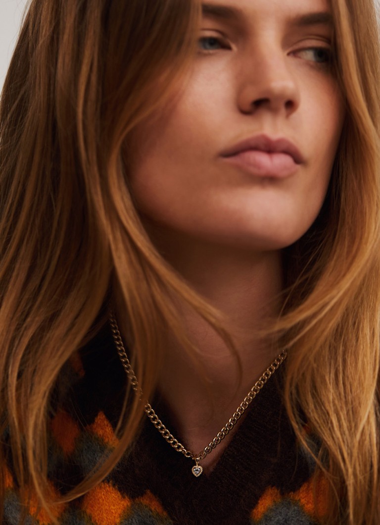 Anna + Nina Heart pendant of 14 carat yellow gold