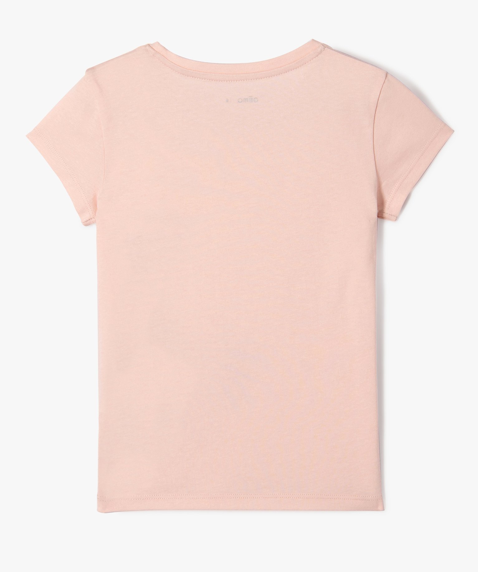 Tee-shirt à manches ultra courtes avec motif girly fille rose | GEMO