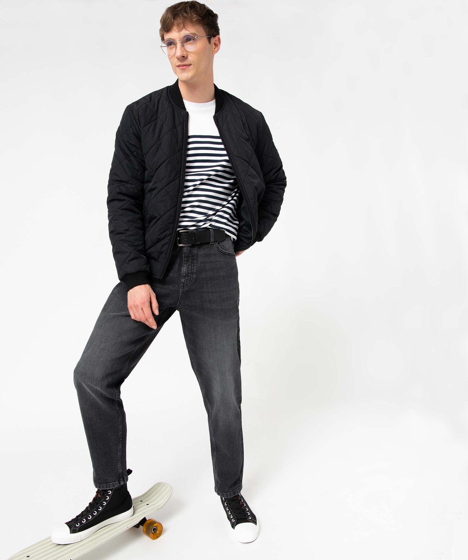 Jean homme coupe tapered et délavé stone | GEMO