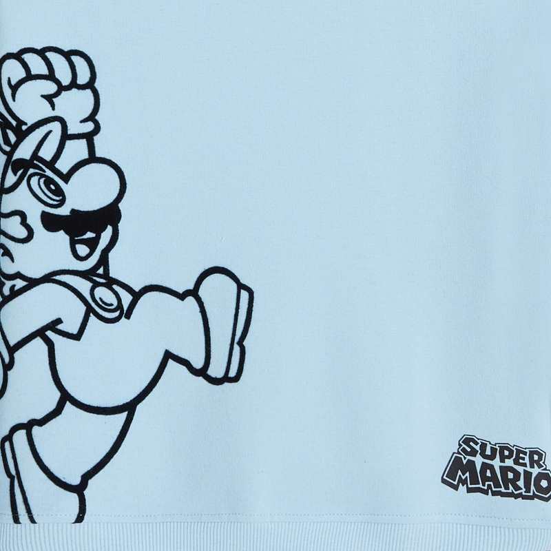 Sweat Super Mario bleu mixte Z