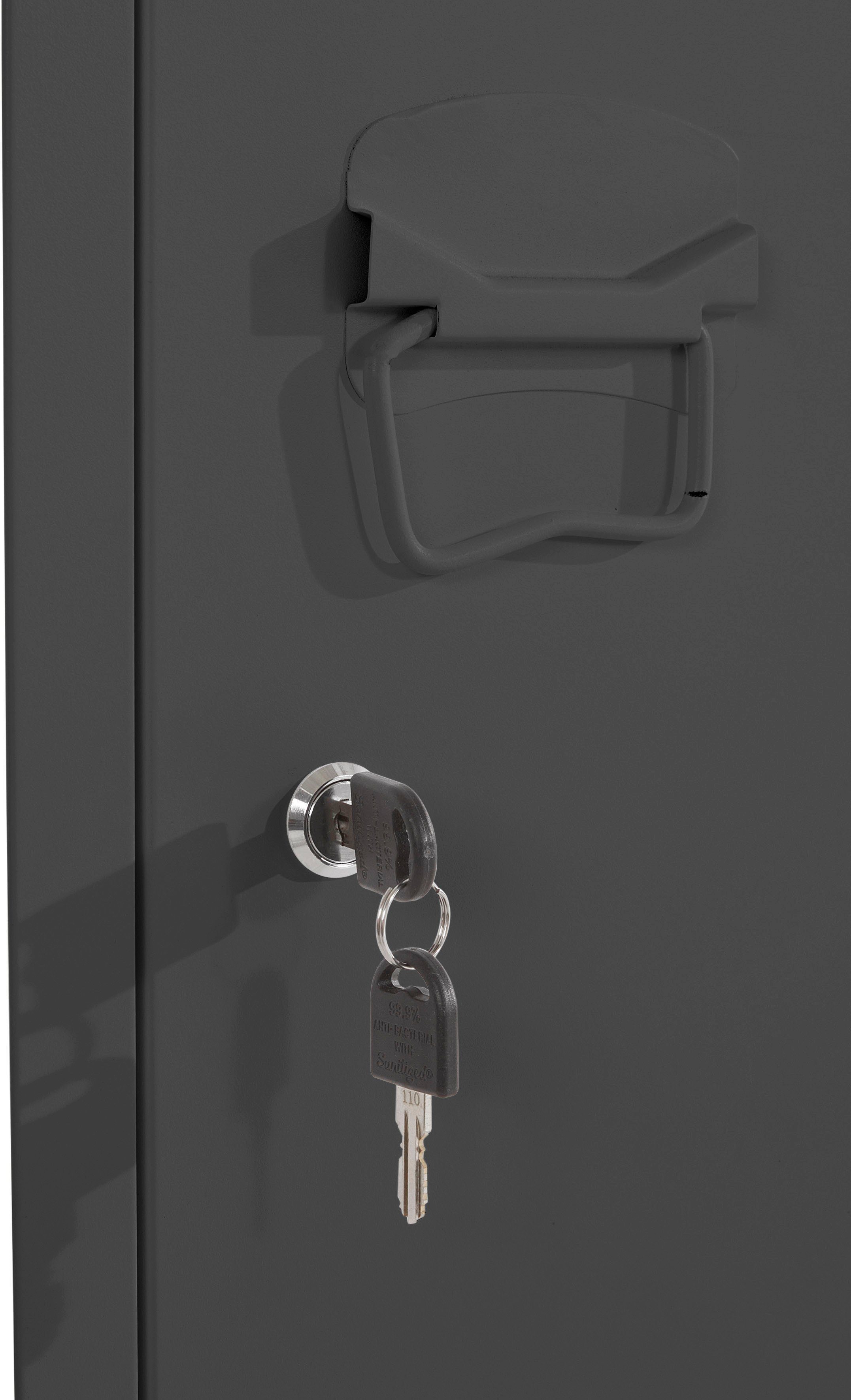 andas Midischrank Jensjorg Midischrank aus Metall, 2 x Einlegeböden hinter der Tür, Höhe 137 cm