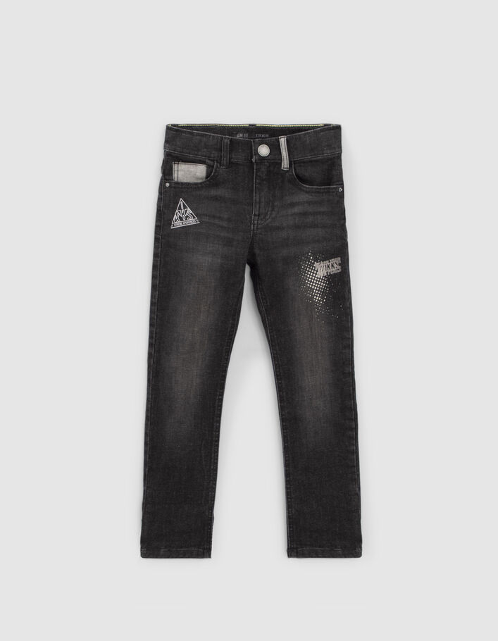Jean SLIM gris ultra-résistant avec print garçon