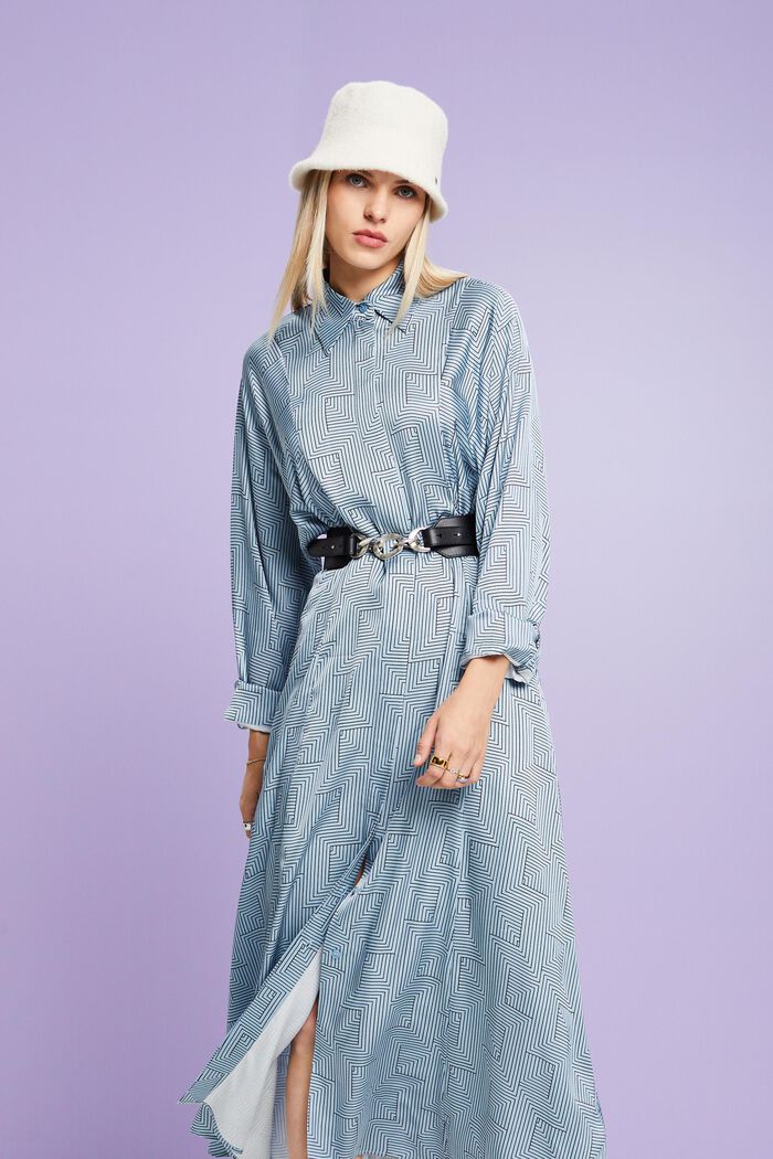 Charmeuse-Midikleid mit Gürtel