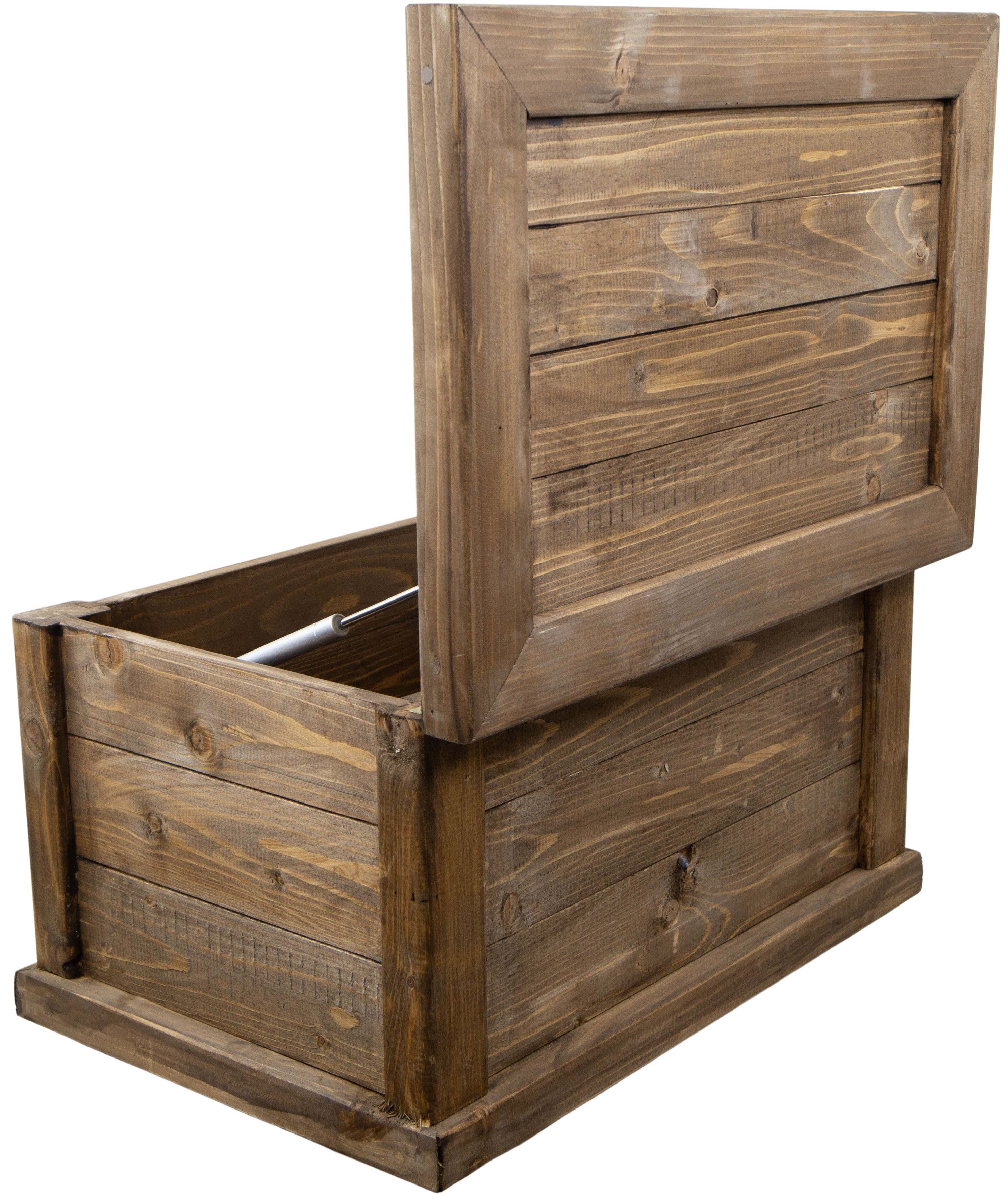 Kistenkolli Altes Land Allzweckkiste massive Holztruhe UK braun mit Zylinder 60x40x34cm Schatztruhe Spielze