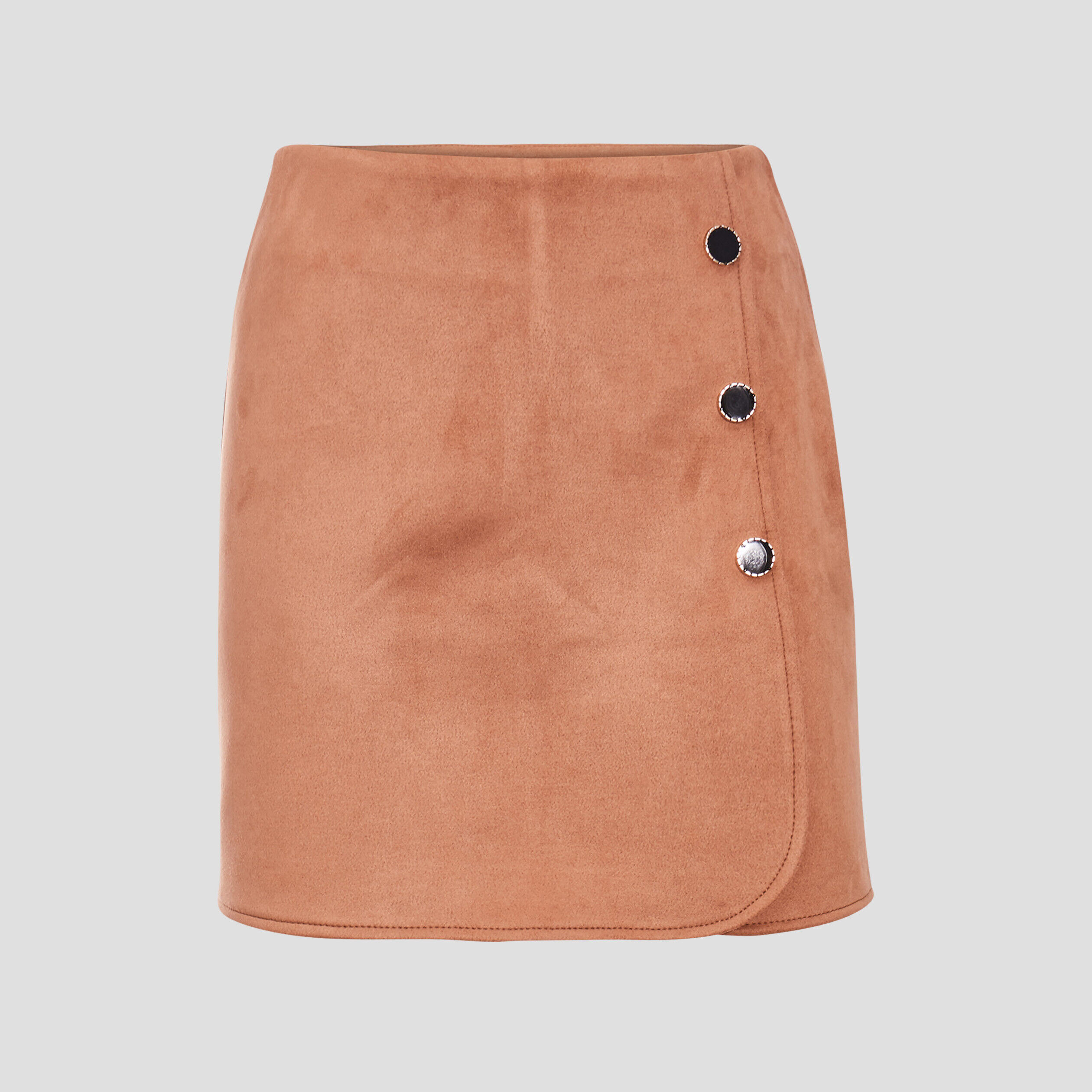 Jupe-short droite suédine marron clair femme | Cache Cache