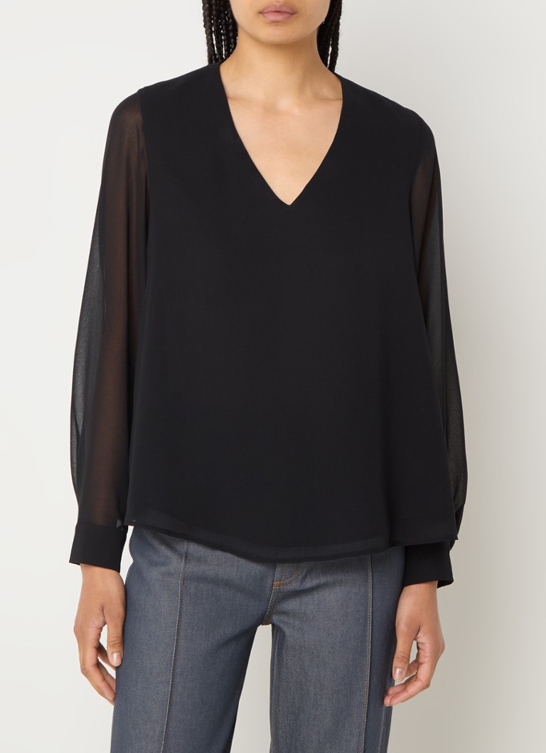 Tunica Claudie Pierlot Biri semitrasparente con scollo a V
