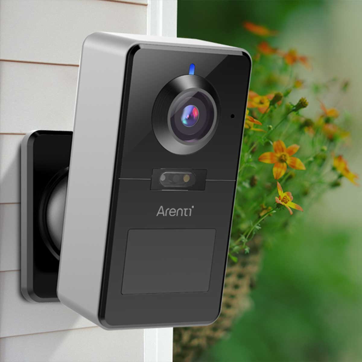 Arenti POWER1 2K 3 MP batteriebetriebene kabellose WLAN- Überwachungskamera (Bewegungserkennung mit künstlicher Intelligenz (AI), 2-Wege-Audio)