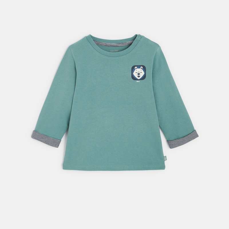 T-shirt ours vert bébé garçon