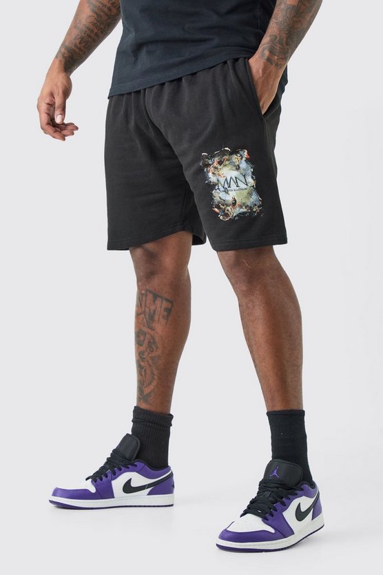 Plus lockere Renaissance Shorts in Schwarz
