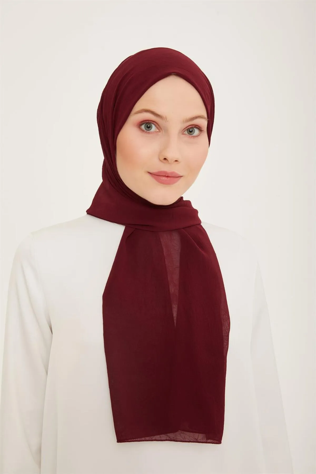 Armine  Trend Crinkle-Chiffon-Schal – Atskrn-31 – Weinrot