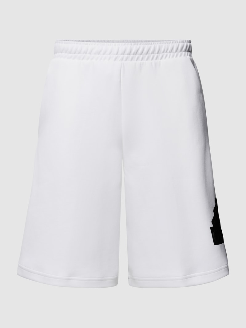 Shorts mit elastischem Bund in weiß