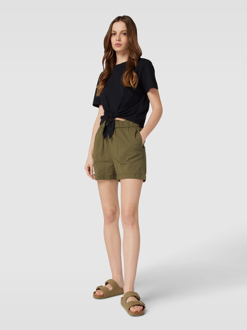 Shorts mit elastischem Bund Modell 'MOYA' in olivgrün