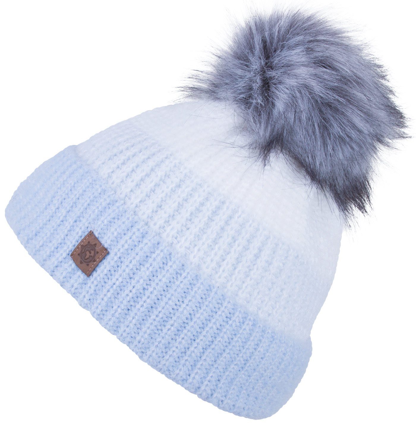 compagno Bommelmütze (1-St) Wintermütze Strickmütze Damen Mütze Winter Fleecefutter Beanie