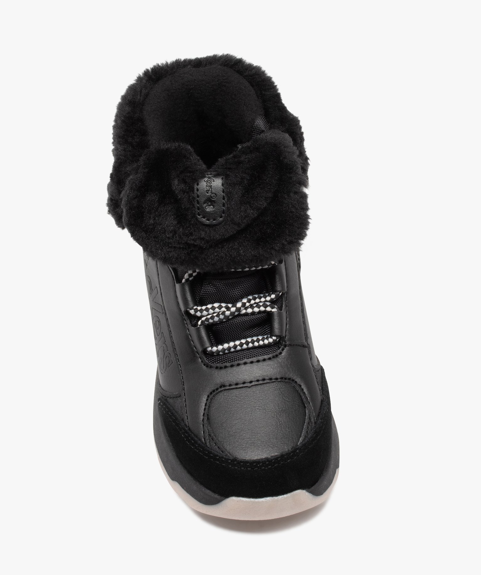Boots fille unies à col fourré retourné - Kickers noir | GEMO