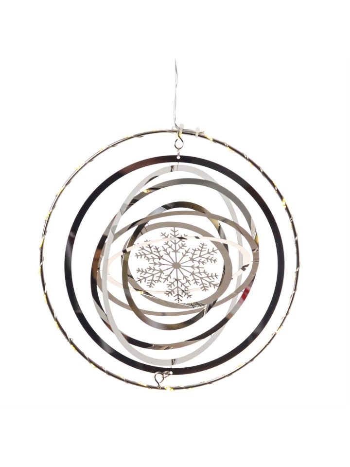 MARELIDA LED Kreis mit Schneeflocke 3D Dekohänger Weihnachten Fensterdeko in silber günstig kaufen onesize