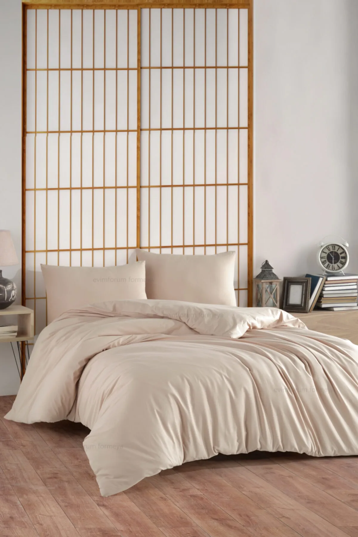 Formeya  Doppeltes elastisches Bettlaken-Set aus 100 % Baumwolle, 4 Farben