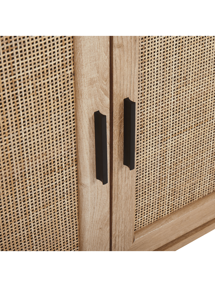 Beliani Sideboard PASCO in Heller Holzfarbton/Schwarz - (W) 120 x (H) 76 x (L) 40 cm günstig kaufen onesize