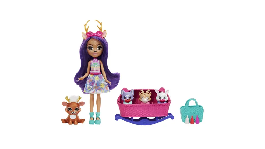 Enchantimals Baby Best Friends Danessa Deer Puppe & Sprint Figur