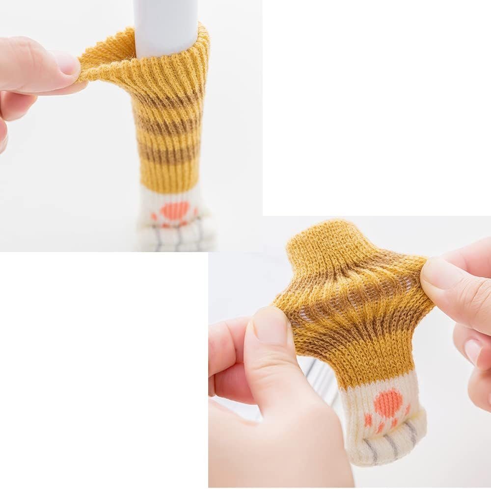 KINOMI Stuhlsocke 24 Socken für Stühle Möbel Zubehör Katzenpfoten, (Set, 24 St), Katzenpfoten Süß Anti-Rutsch Stuhlbeinsocke Bodenschutz (6 Sätze)