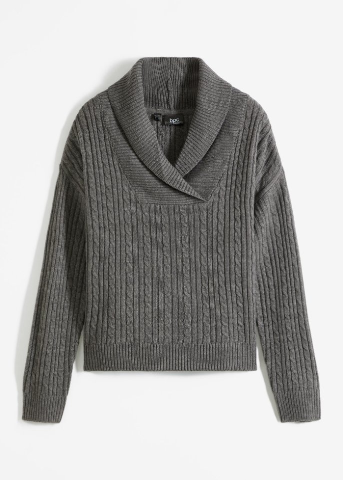 Pullover mit V-Ausschnitt und Seitenschlitzen