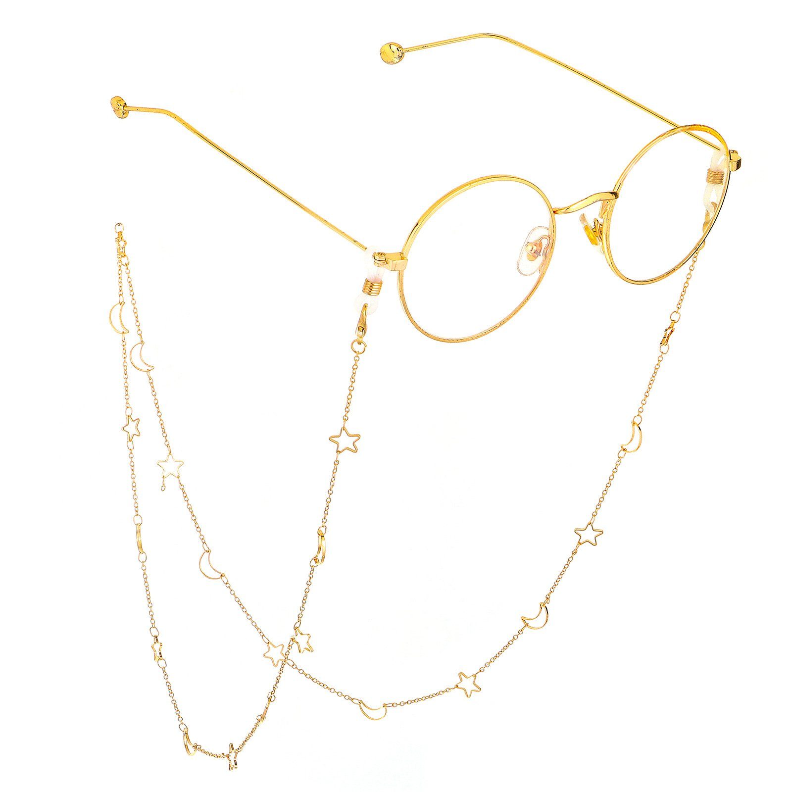 Runxizhou Brillenkette Trachten-Brillenkette Brillenkette für Damen und Herren Gold