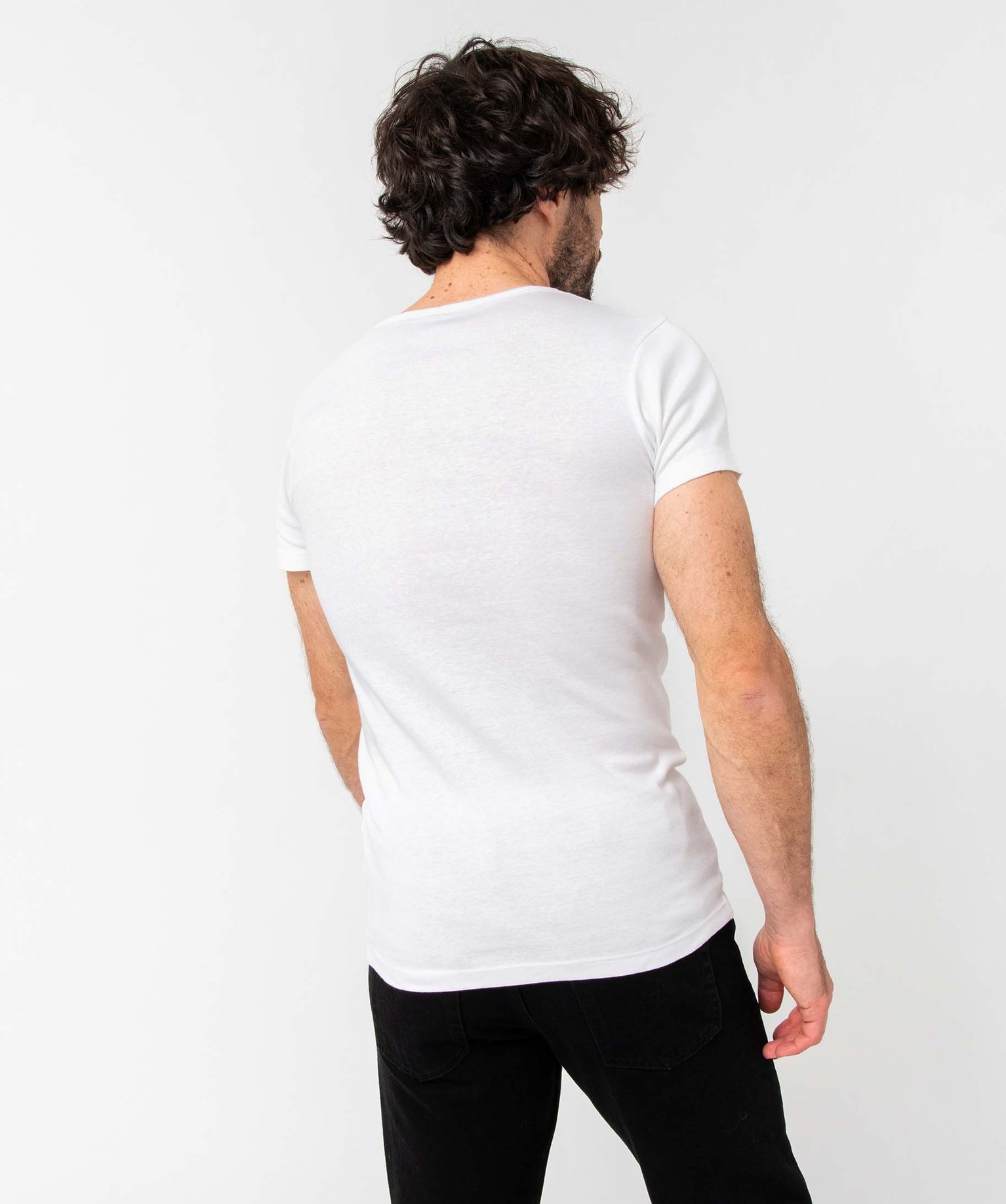 Tee-shirt homme à manches courtes et col rond en coton biol... blanc | GEMO