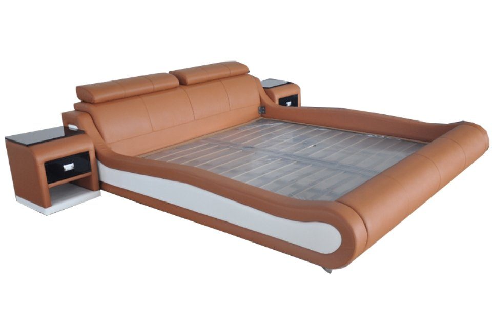 JVmoebel Bett Design Luxus Bett Polster Ehe Hotel Moderne Betten Leder 180/200
