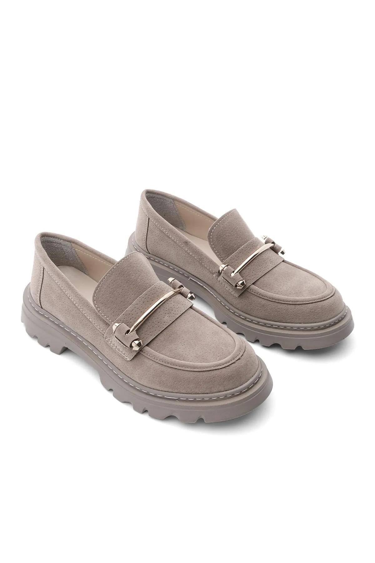 Marjin  Damen Loafer Dicke Sohle Kette Freizeitschuhe Zolez Nerz