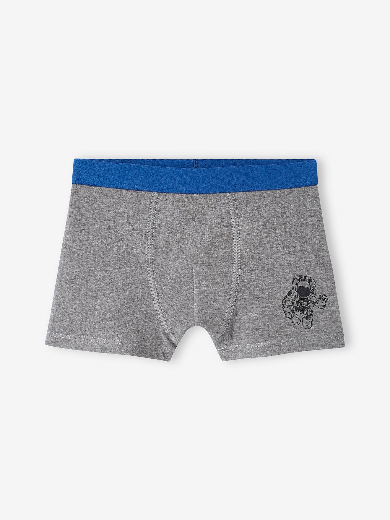 Vertbaudet 5er-Pack Jungen Boxershorts aus Stretch, Weltraum Oeko-Tex - königsblau