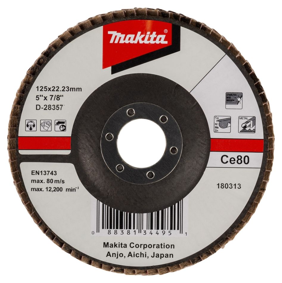 Makita Tilbehør D-28357 Lamelsliberskive 125 mm Ce80 Pr. 1 Stk.
